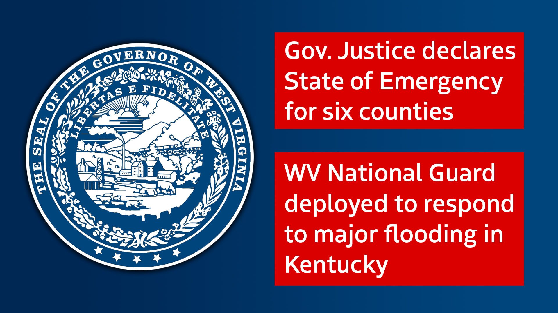 Flood Response Gov Justice Declares State Of Emergency For Six Counties Wv National Guard 0209